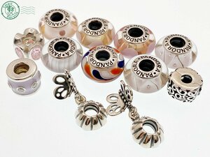 11441636　△ 1円～！ PANDORA パンドラ 12 チャーム まとめ売り ハート柄 水玉柄 蝶 ピンクストーン ラインストーン など SV 925 ALE 中古