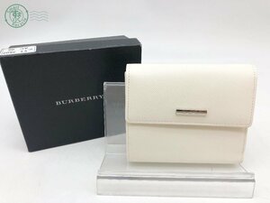 11322662　▽ バーバリー BURBERRY レザー 二つ折り財布 メンズ レディース ホワイト 白 YT4602 AC02 中古 ヴィンテージ