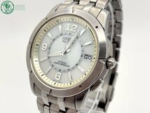 11412854　＃ CITIZEN シチズン H110-T009425TA ATTESA アテッサ エコドライブ アナログ デイト 腕時計 白系文字盤 純正ベルト ジャンク_画像2