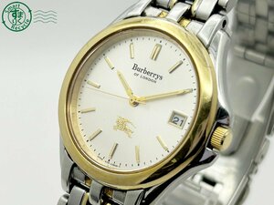 11283061　◇ Burberrys バーバリー 4713-472624 シルバー文字盤 ゴールド デイト 3針 メンズ クォーツ QUARTZ QZ 腕時計 中古