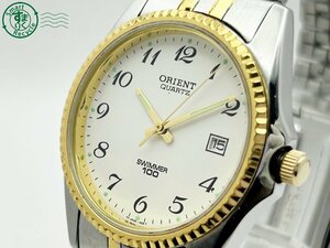11523228　◇ ORIENT オリエント SWIMMER 100 UE05-B0 白文字盤 ゴールド デイト 3針 メンズ クォーツ QUARTZ QZ 腕時計 中古