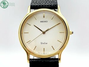 11334510　＃ SEIKO セイコー Dolce ドルチェ 9531-603A クォーツ 3針 アナログ 腕時計 ゴールド 純正ベルト 記念刻印あり ヴィンテージ