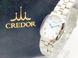 11424646　▽ SEIKO セイコー 5A70-0AC0 CREDOR クレドール AQUA アクア レディース 腕時計 QZ クォーツ シルバー オーバル文字盤