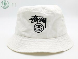 11314764　◎ Stussy バケットハット ホワイト コットン ロゴ CAPZ ステューシー Bucket Hat 中古 ブランド