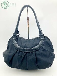 11281302　♭ agnes b. アニエスべー ハンドバッグ ショルダー 手提げ 肩掛け ナイロン 牛革 レディース 中古