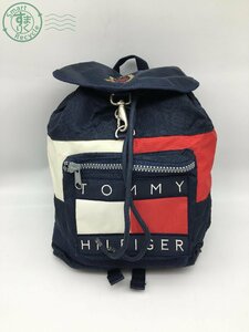 11633610　＊ TOMMY HILFIGERトミー ヒルフィガー リュックサック ナイロン バックパック レディース メンズ ネイビー 中古