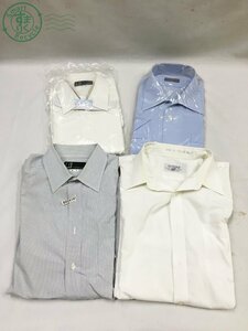 11333913　＊ ワイシャツ 4点 まとめ売り メンズ 紳士服 dunhill ダンヒル TISTONE 白 青 グレー チェック 長袖 半袖 中古 ジャンク