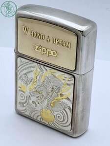 11444788　★ ZIPPO ジッポー ライター W HAND A DREAM ドラゴン 龍 着火未確認 喫煙グッズ 喫煙具 ジャンク 中古