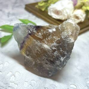 【E7510】イエローフローライト*黄色蛍石*原石*グラデーション*天然石*Fluorite