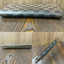 ジャンク LOUIS VUITTON ルイ・ヴィトン ダミエ・エベヌ ジッピーウォレット 長財布 ラウンドファスナー CA2058（KG西口店）_画像5