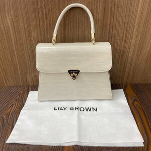 LILY BROWN リリー・ブラウン 2WAYバッグ 台形ハンドバッグ ショルダーチェーン 型押し LWGB231626 オフホワイト（KG西口店）