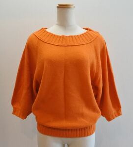 MACPHEE マカフィー セーター ニット 長袖 八分袖 サイズ1 オレンジ js a201h1102