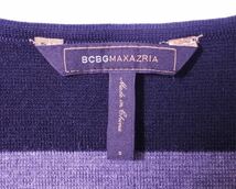 BCBG MAXAZRIA ビーシービージーマックスアズリア カーディガン ボレロ 半袖ニット 丸首 S ボーダー 黒ｘグレー js a201h1102_画像6