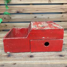 ブリヂストン ビンテージ 木製 工具箱 木箱 ボックス 引き出し 当時物 オリジナル レア 昭和レトロ_画像3