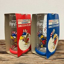 【非売品】1984年ロサンゼルスオリンピック記念 Coca-Colaコカコーラ グラス イーグルサム/トーチランラー 2客セット/昭和レトロ_画像1