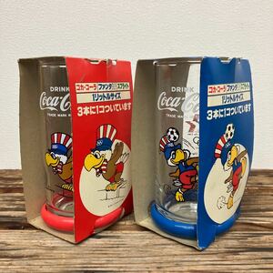 【非売品】1984年ロサンゼルスオリンピック記念 Coca-Colaコカコーラ グラス イーグルサム/トーチランラー 2客セット/昭和レトロ