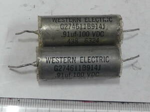 ウエスタン エレクトリック Western Electric カップリングコンデンサー0.91μF 2本　検索we チューブラ 1μF Sprague スプラグ ビタミンQ