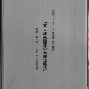 【希少入手困難!】大数ゼミ2008年後期特別講習 東大理系国語の必勝攻略法