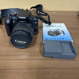 UTt109【動作品】Canon EOS Kiss Digital N 18-55mm レンズ 取扱説明書 充電器 