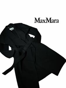 【極上美品】最高級白タグ◆Max Mara マックスマーラ ◆ヴァージンウール　ロングコート ウールコート　ベルト付き　　サイズ XL