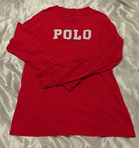  anonymity delivery Ralph Lauren long sleeve T shirt red Polo * Ralph Lauren RED man L 160 size 