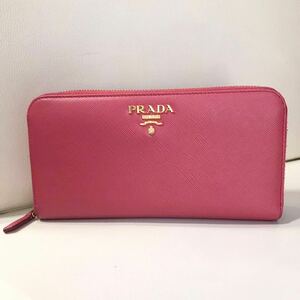 【正規品】PRADA プラダ サフィアーノ ラウンドファスナー 長財布 ジッピーウォレット ピンク