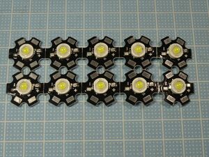 * 3W white color LED 6500K heat sink attaching 10 piece set [ postage 120 jpy ~]08