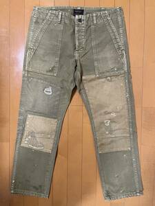 美中古 DENIM&SUPPLY RALPH LAUREN ミリタリーパンツ ダメージ加工 ラルフローレン デニムアンドサプライ 33×30 レア ビンテージ RRL 