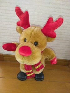 メロディー付き動いて歌うトナカイぬいぐるみジングルベルクリスマスプレゼント玩具インテリア飾りマスコットおもちゃオモチャ手袋マフラー