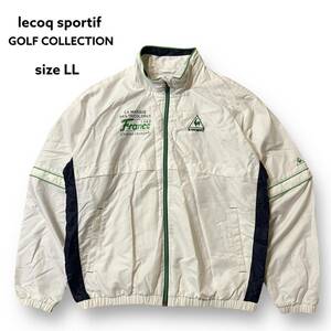 美品 lecoq sportif GOLF 2way 長袖 半袖 ジップアップ ジャケット 裏地メッシュ 白 ホワイト ルコック スポルティフ ゴルフ メンズ LL XL