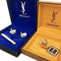 YSL イブサンローラン ネクタイピン カフス シルバー ゴールド アクセサリー alp梅1030_画像1