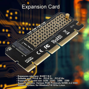 新品即決■送料無料 JMT LED付きM.2 NVMe SSD NGFF - PCIE 3.0 X16アダプター Mキー ライザーカード拡張PCI Express X4 X8 X16 2230-2280