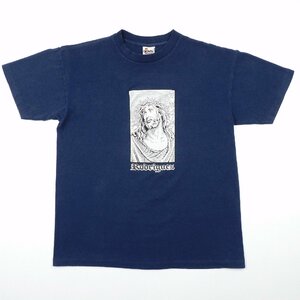 SIGNAL rodriguez 半袖Tシャツ ネイビー キリスト プリント Size L #11784 送料360円 オールド アメカジ Tee