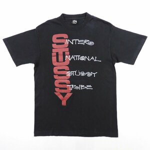 80's STUSSY ステューシー 半袖 Tシャツ ブラック size L #12366 送料360円 ヴィンテージ ビンテージ オールド ストリート プリント