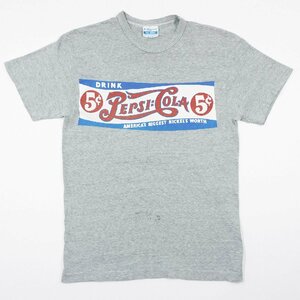 80's Hanes ヘインズ PEPSI COLA 半袖Tシャツ グレー Size M #11786 送料360円 ヴィンテージ ビンテージ アメカジ ペプシコーラ Tee