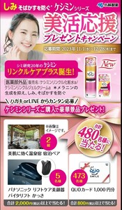 〆12/28 レシート 懸賞 応募　小林製薬　ケシミン美活応援 温泉宿　宿泊ペアチケット　パナソニック　リフトケア美顔器 バイタリフト　