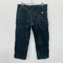 中古 古着 Carhartt ワーク・ペインターパンツ W42 カーハート ブラック コットン ビッグサイズ 古着卸 アメリカ仕入 2311-342_画像6