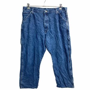 中古 古着 Wrangler デニムパンツ W38 ラングラー ビッグサイズ インディゴ ブルー ペインターパンツ 古着卸 アメリカ仕入 2310-624