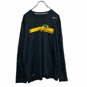 中古 古着 NIKE DRI-FIT 長袖 プリントTシャツ Lサイズ ナイキ スポーツ ロンT 黒 ブラック 古着卸 アメリカ仕入 a510-6440