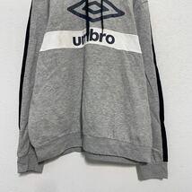 中古 古着 umbro ロゴ スウェット パーカー XXL グレー ブラック アンブロ 裏起毛 ビッグサイズ フーディー 古着卸 アメリカ仕入 a511-5287_画像3