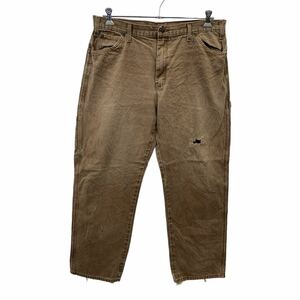 中古 古着 Dickies ワーク・ペインターパンツ W38 ディッキーズ ブラウン ビッグサイズ 古着卸 アメリカ仕入 2311-1336