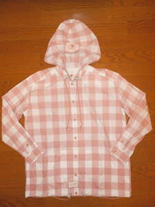 USED goods *PINK HOUSE Pink House silver chewing gum check Parker shirt M pink 