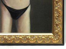 【GINZA絵画館】阪東佳代　油絵４号「剥ぐ」女性像・現代美術人気作家・１点もの　R92G7H0J1U1V2C1Z_画像4