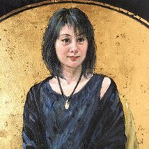 【GINZA絵画館】藤森兼明　油絵４号「追想」人気の女性像・芸術院会員・１点もの　K12D7F0H9P7B8V6C_画像7