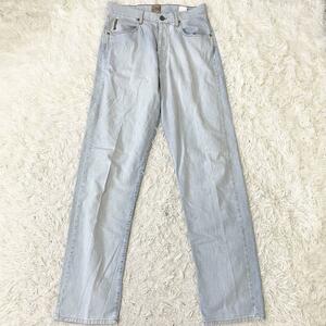 アルマーニ　ARMANI JEANS デニムパンツ　ジーンズ　ジーパン インディゴ　ブルー　コットン　綿 ロゴ金具　レザーパッチ　革 L~XL相当