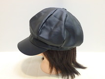 n311k　MQUM　キャスケット　帽子　黒　レディース　女性用　中古_画像2