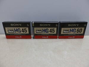 2 SONY video8 Metal metal tape P6-45HG 2 ps /P6-60HG 1 pcs total 3ps.@ unused! guarantee none postage 360 jpy possibility!