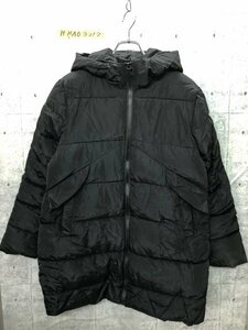 HUAMULEI メンズ 中綿 フード付き ロングコート 大きいサイズ 3XL 黒 ポリエステル