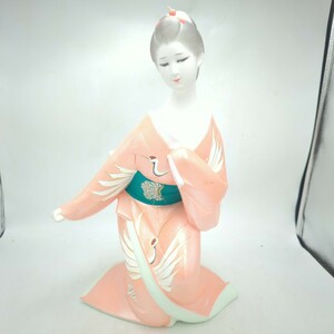 H11039 陶器人形 日本人形 陶器 博多人形 博多 ピンク 昭和レトロ 昭和 レトロ 札幌発