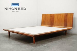 284 展示美品 日本ベッド(NIHON BED) PRAIRIE (プレーリー) ウォールナット クイーンサイズベッドフレーム 49.5万